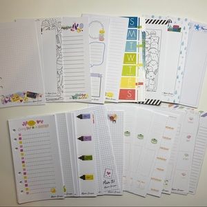 LOT Personal rings planner inserts 6.75"x3.75"